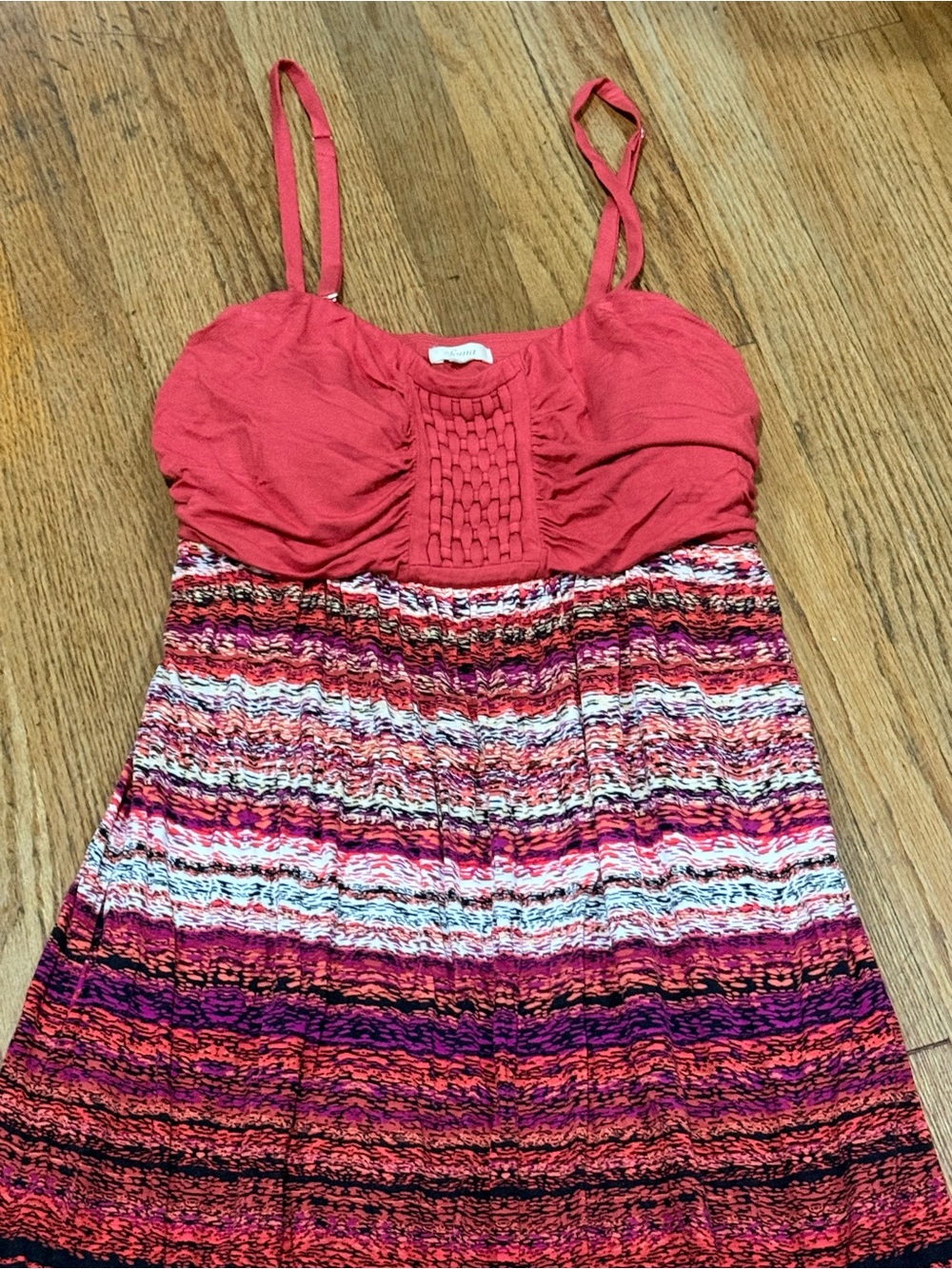 Soma Coral and Pink Striped Maxi Dress - Picture 3 of 9